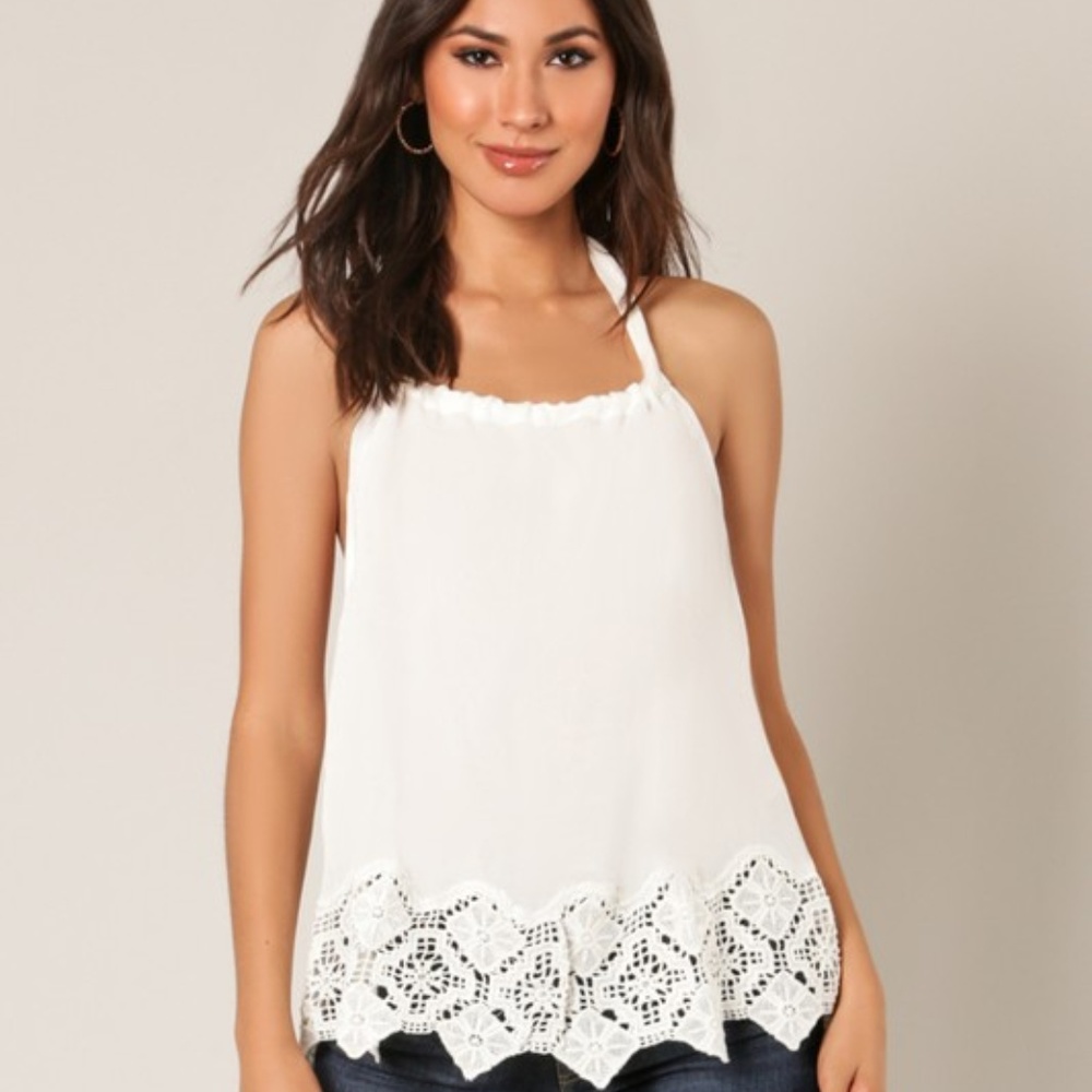OPEN BACK HALTER NECK COLD SHOULDER TOP
